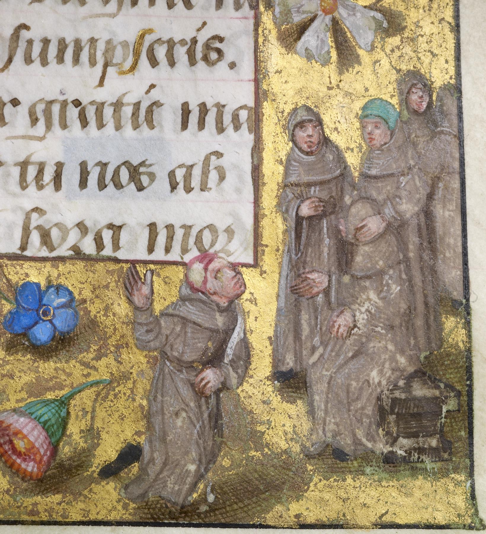 Image for Leaf from Book of Hours: Hours of the Virgin, Monks Playing Blind-Man's Bluff