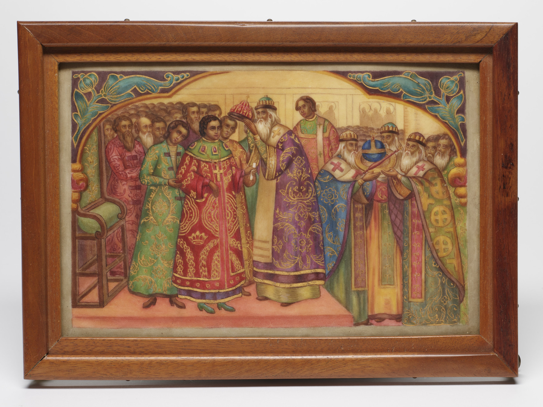 Image for Painted Plaque with a Scene of the Coronation of Tsar Michael Romanov