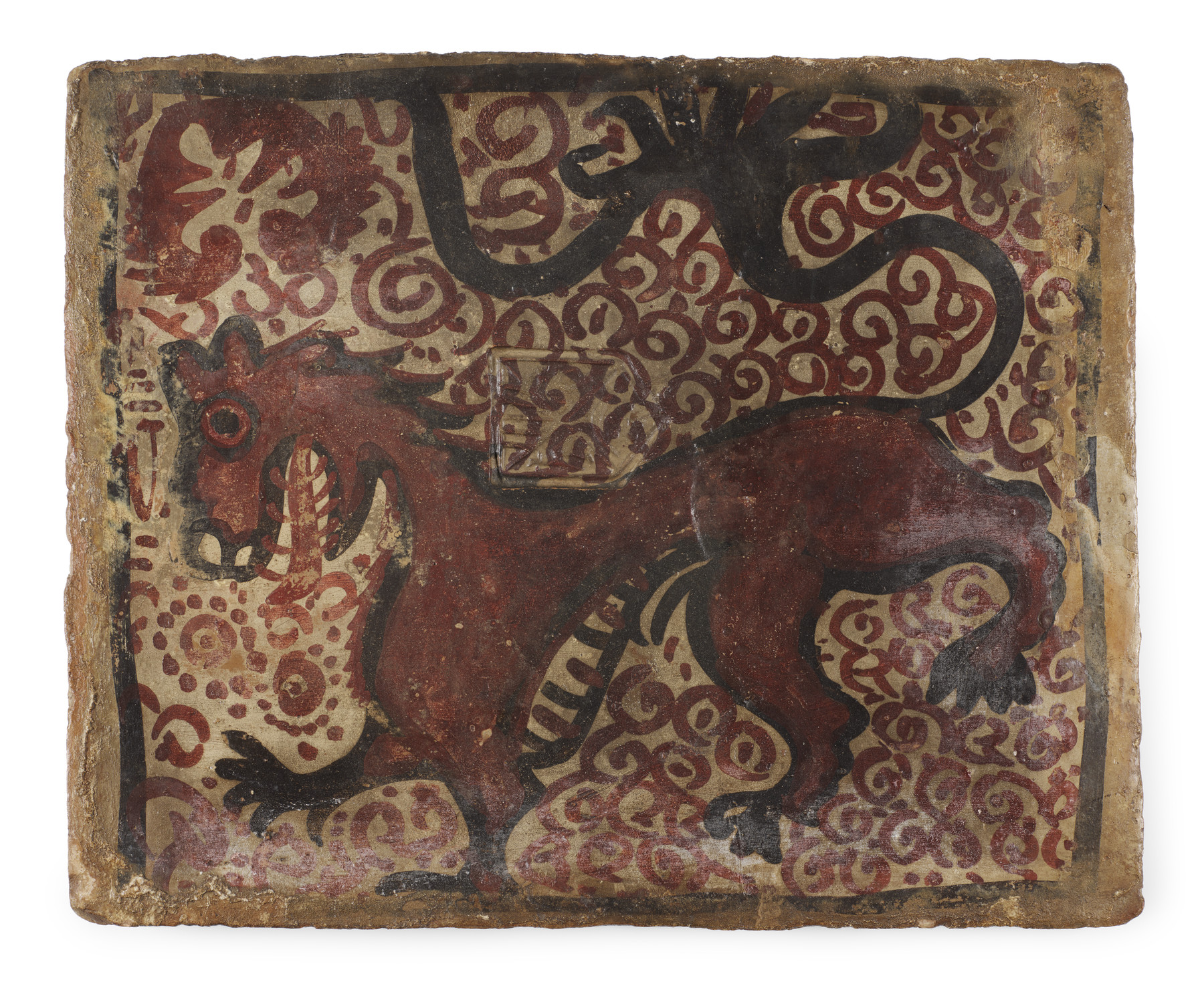 Image for Ceiling tile (socarrat) with heraldic lion (Arms of Dukes of Segorbe)
