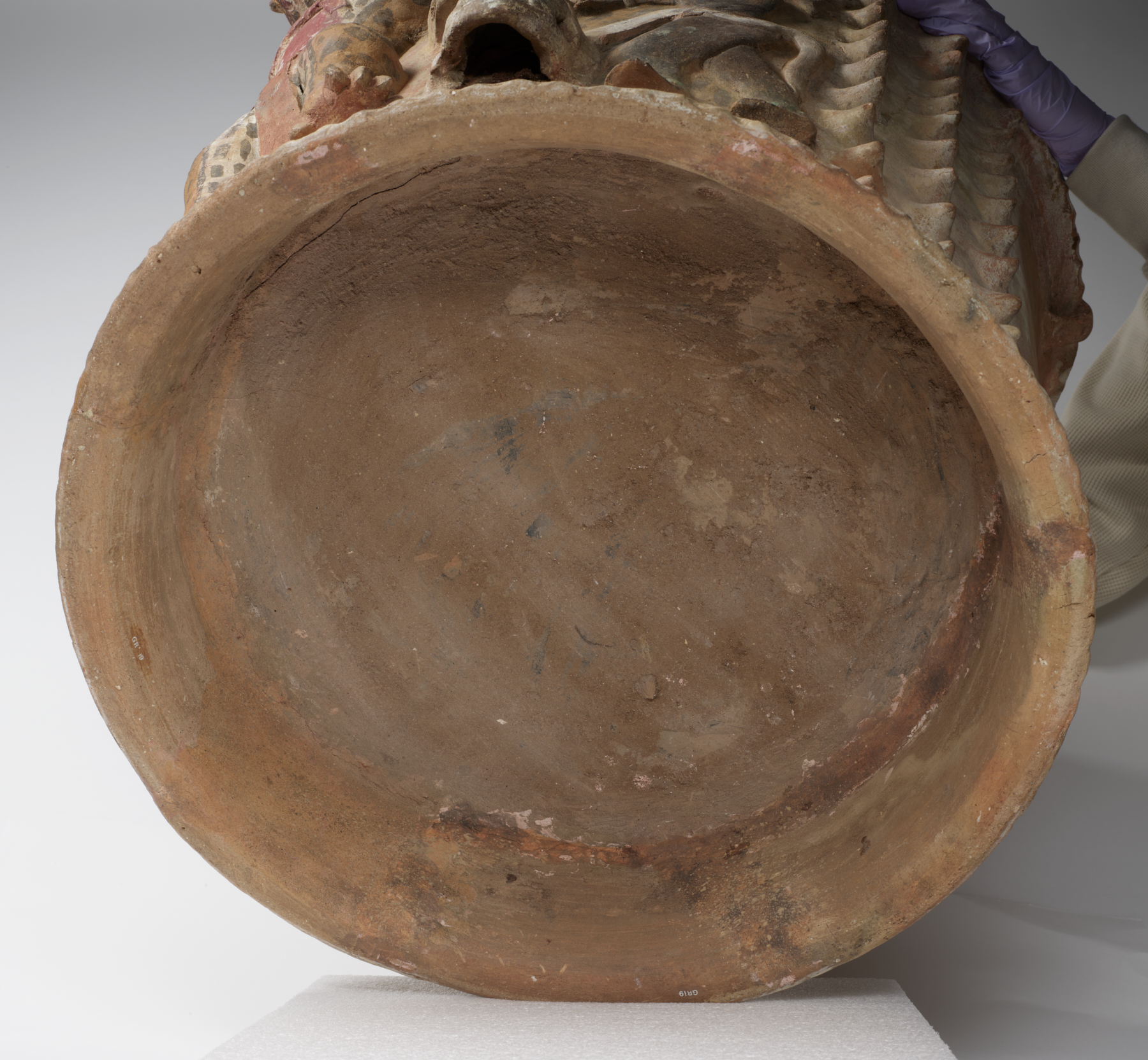 Image for Polychrome Figural Urn with Jaguars and Skulls