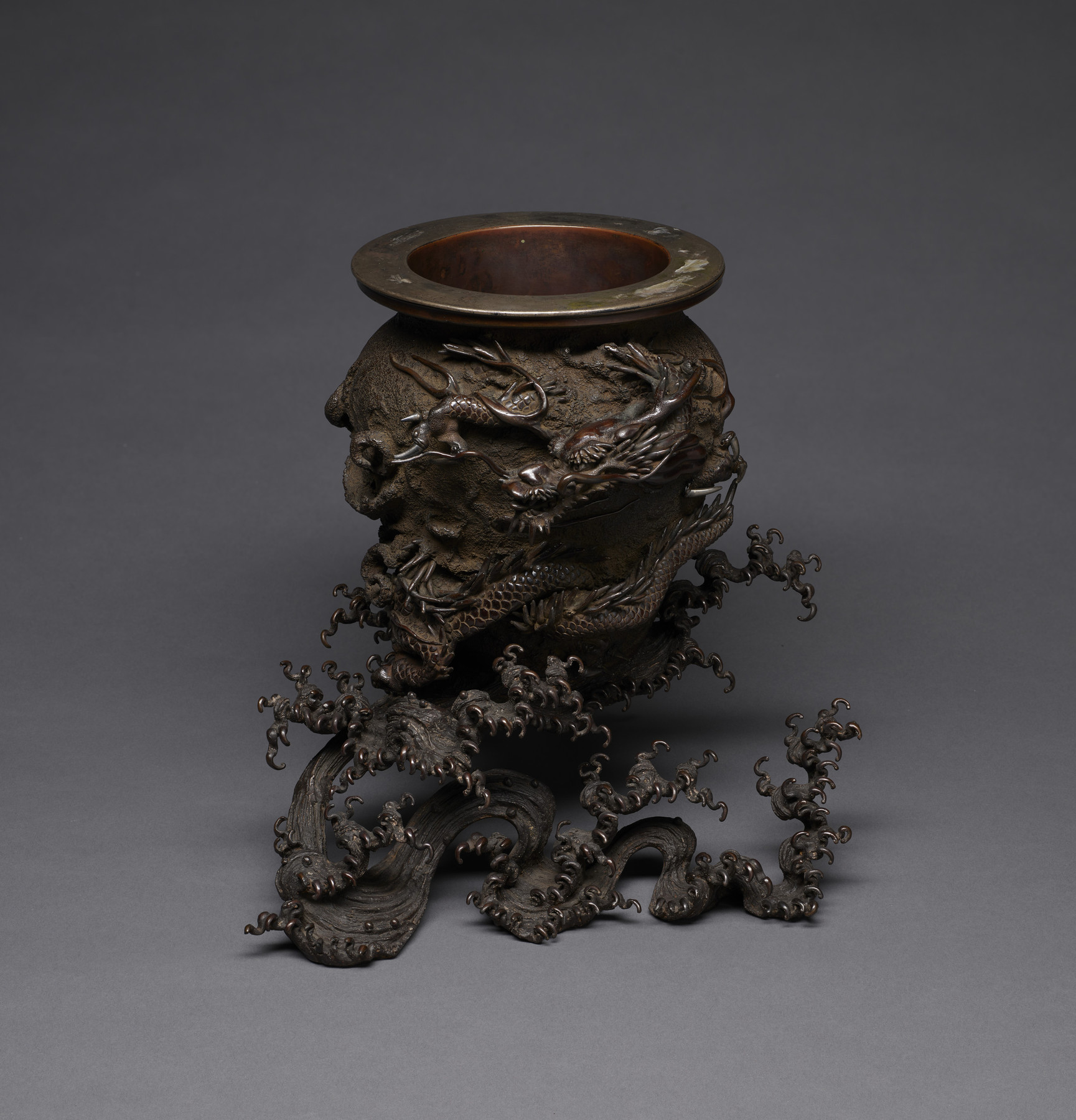 Image for Flower Jar with a Dragon Rising from the Waves