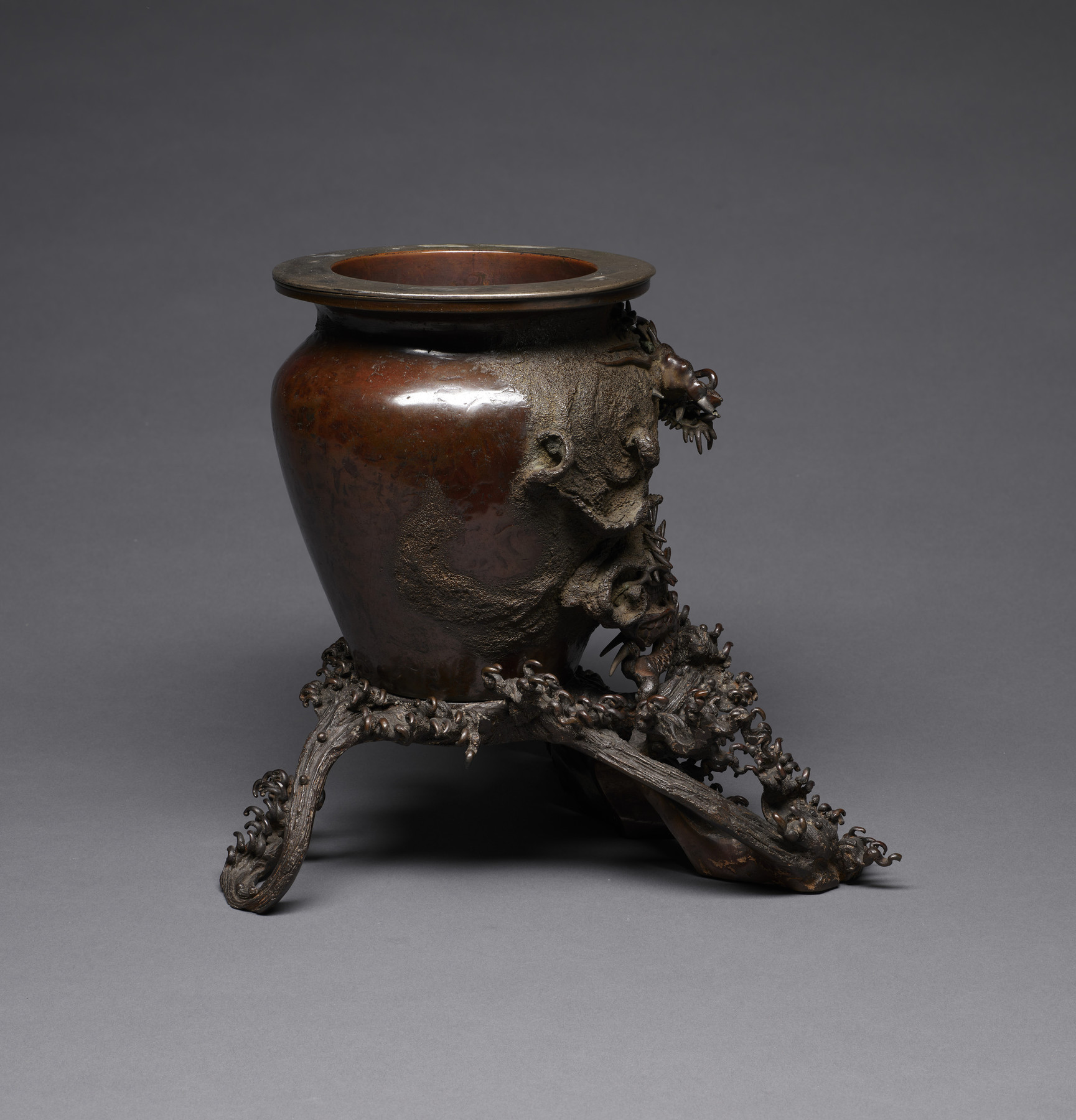 Image for Flower Jar with a Dragon Rising from the Waves