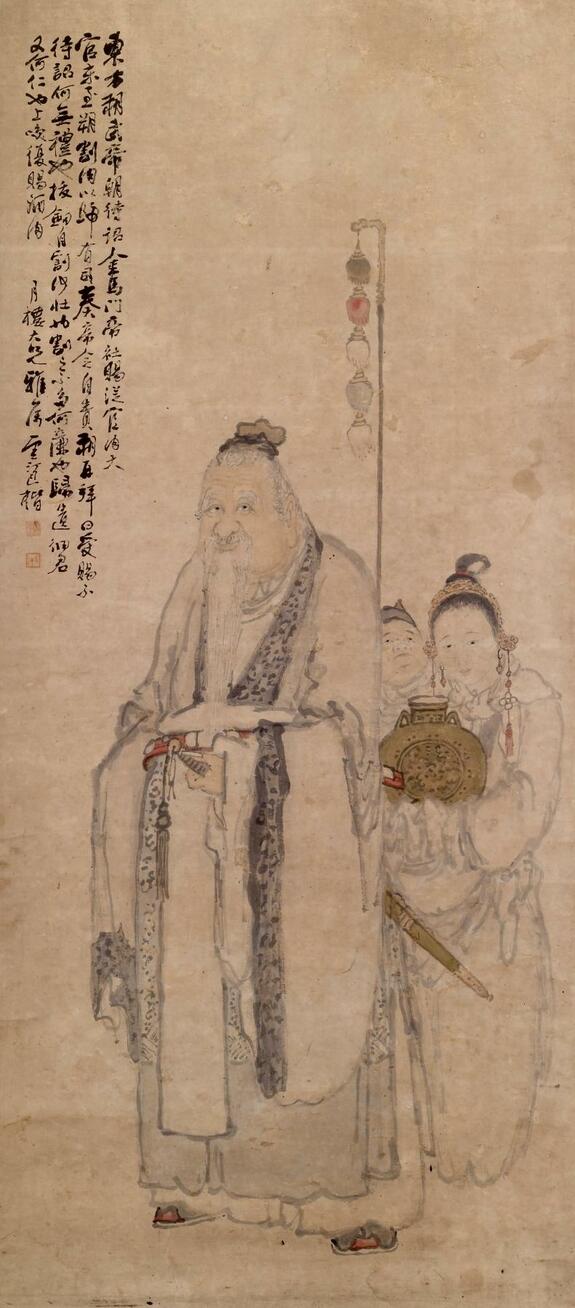 Image for Portrait of Dong Fang Shuo with Two Attendants