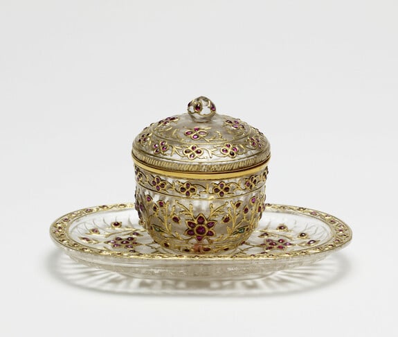 Image for Container and Tray with Floral Pattern