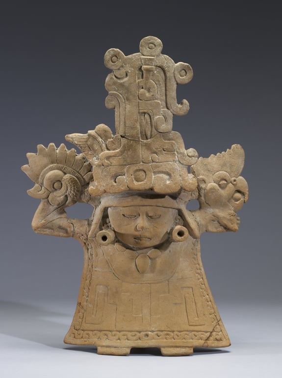 Image for Standing Female Figure with Tall Headdress and Ankle-length Dress