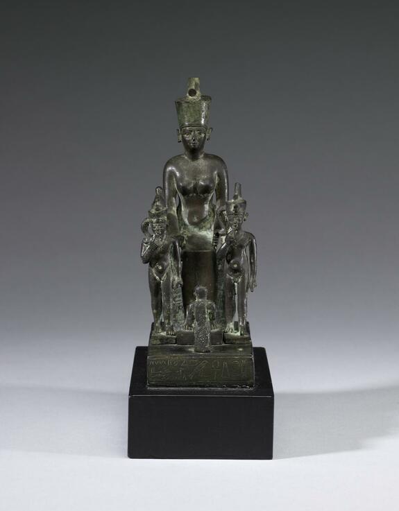Image for Figure Ensemble of the Goddess Neith with Horus the Child (twice) and a Worshiper