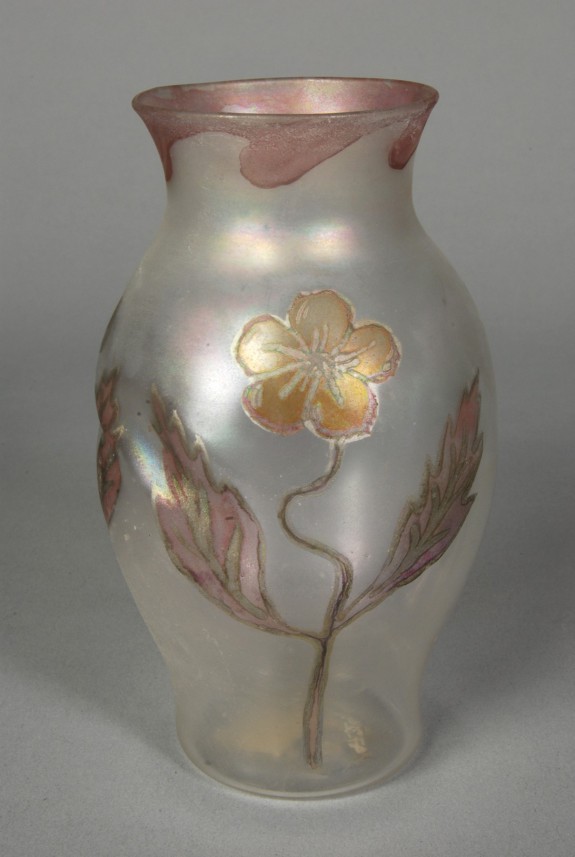 Thin Vase with Floral Decoration