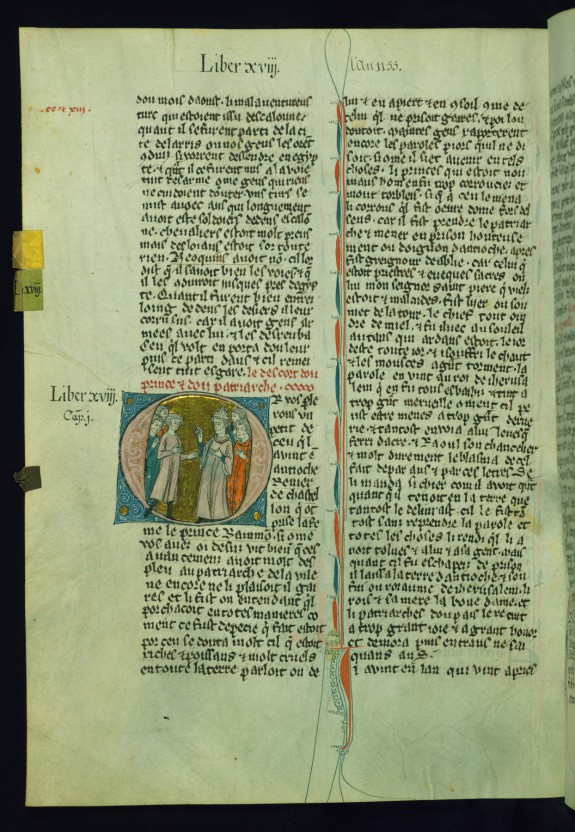 Initial O with Patriarch Amaury of Antioch Speaking in Opposition to Raynauld of Châtillon's Marriage with Constance