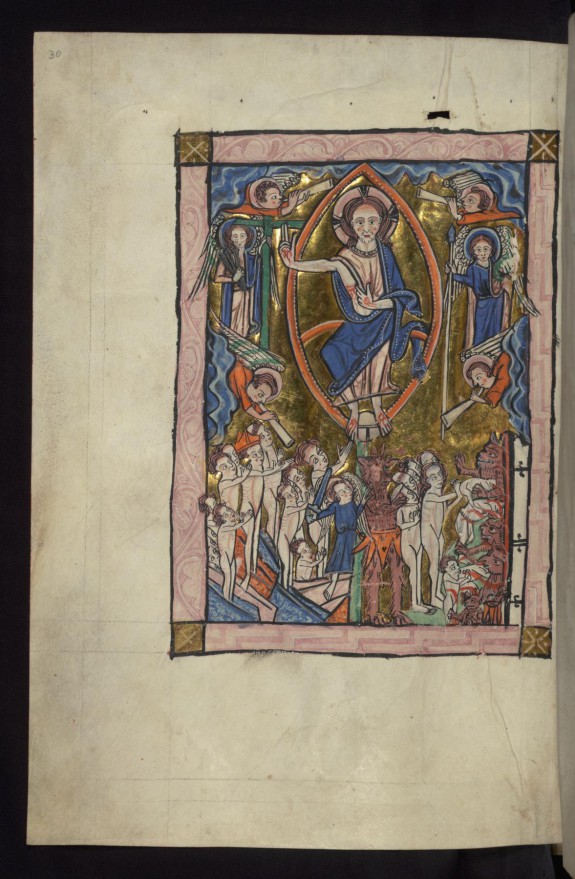 Above: Last Judgment with Christ in Majesty; Below: Resurrection of the ...