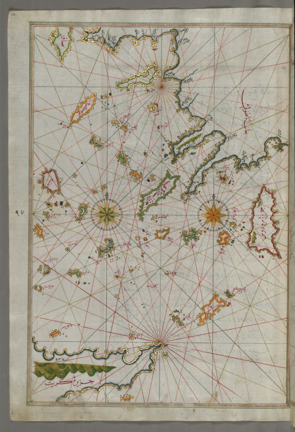 Map of the Islands of the Aegean Sea Including Chios, Cos, Rhodes and Crete