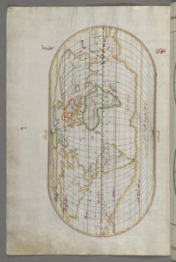 Oval World Map | W.658.41A | The Walters Art Museum