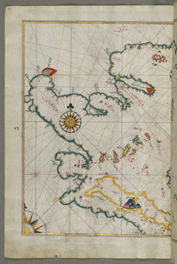 Map of the Coastline of the Western Aegean Sea as Far South as the ...