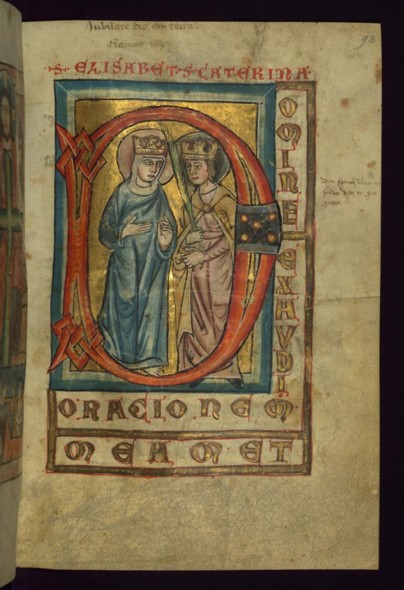 Initial D With Ss Elizabeth And Catherine W 78 98r The Walters Art Museum