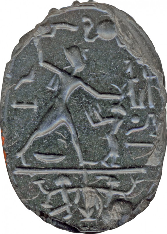 Scarab with a King Holding a Captive