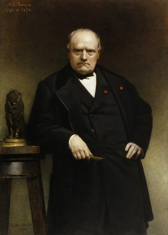 Portrait of Barye with a Wax Model of