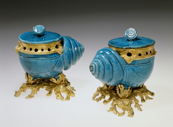 Pair of Shells Mounted as Containers