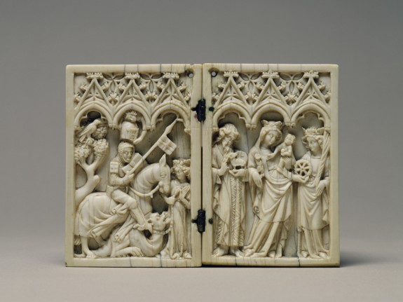 Diptych with Saint George and the Dragon, and the Virgin and Child with ...