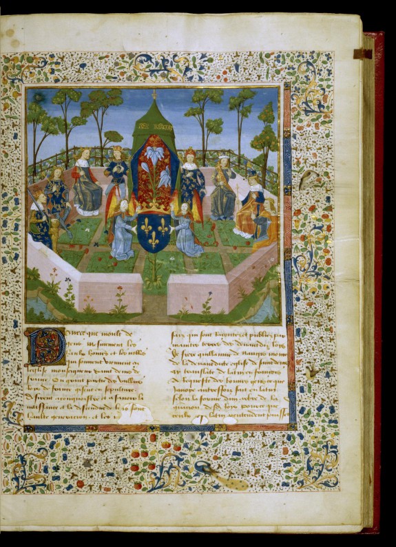 Charlemagne and the Kings of France in a Garden