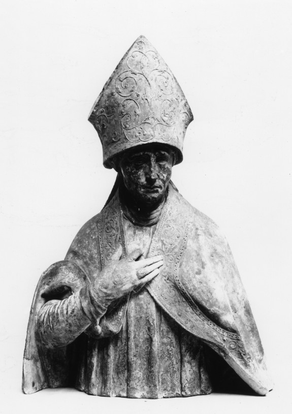 Portion of a Statue of a Bishop