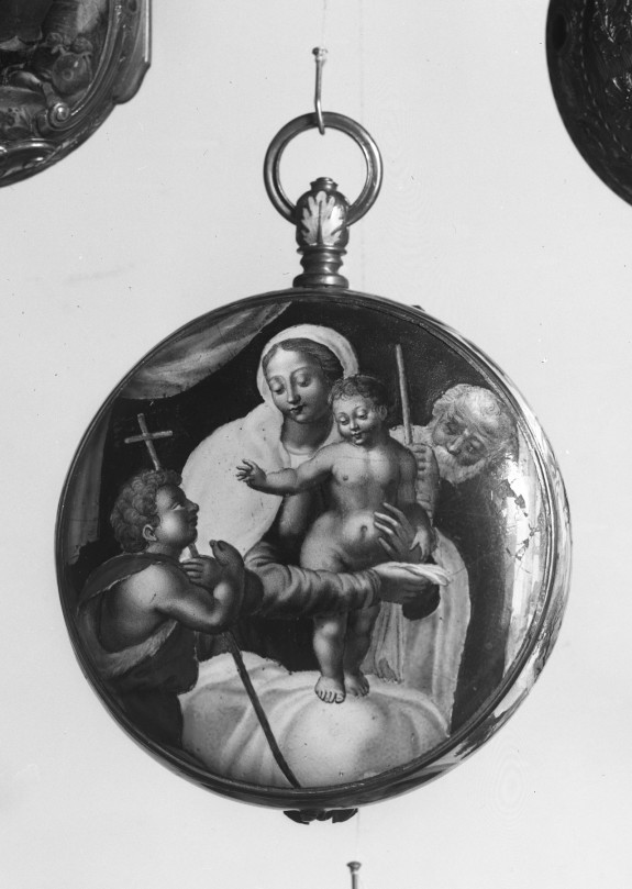 Enameled Watch with the Holy Family and Saint John