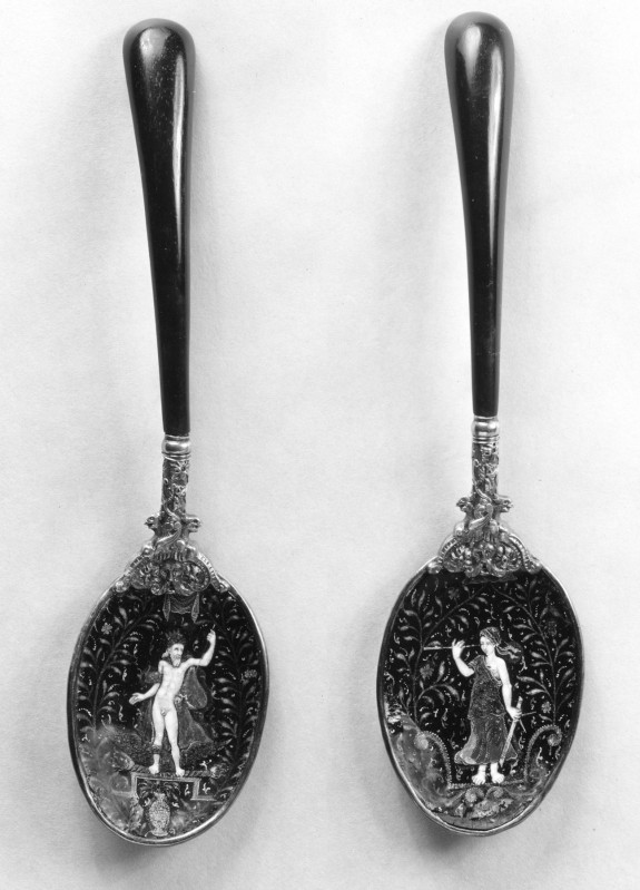 Pair of Spoons with Jupiter and a Personification of Perspective