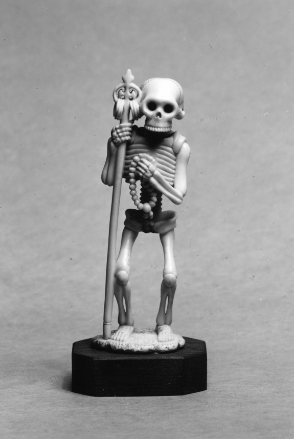 Carved, Ivory Ape's Skeleton with Staff