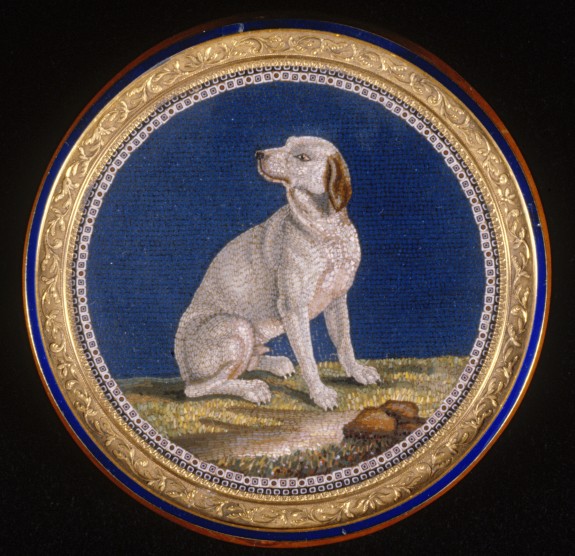 Snuffbox with Mosaic of a Seated Dog