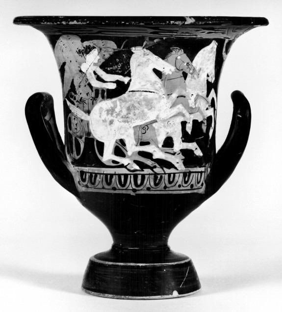 Calyx-Krater with Driver, Chariot, and Three Horses
