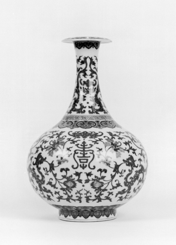 Bottle Vase with Floral Designs