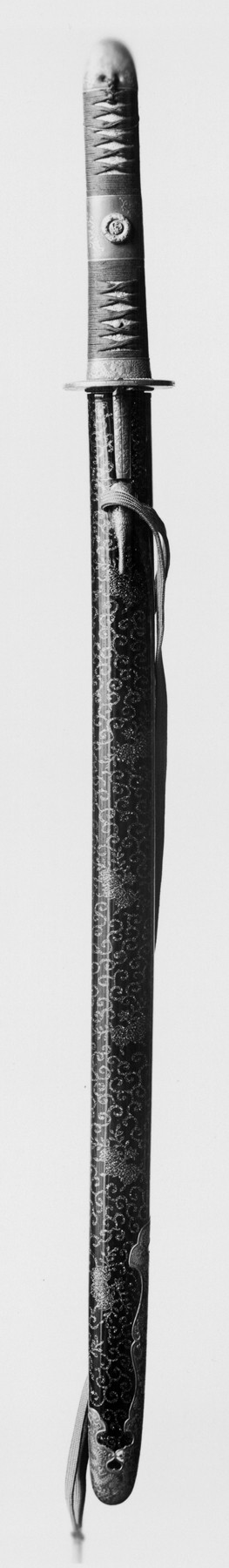 Long Sword with Abalone Confetti in Paulownia Design on the Sheath