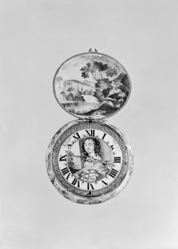 Painted Enamel Watch with a Portrait of a Lady