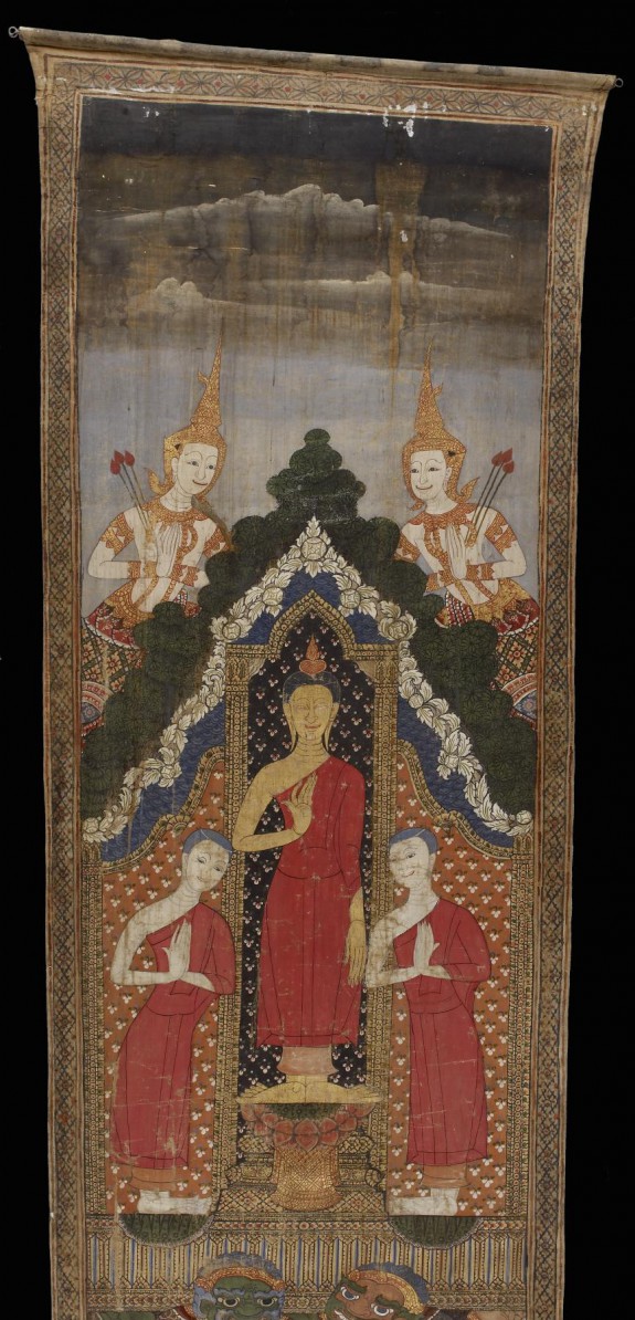 The Buddha with his disciples Sariputta and Moggalana