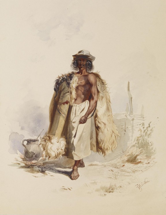 Peasant with Fur Coat Beside Fire