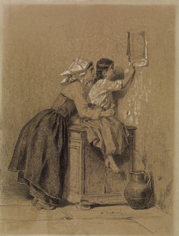 Interior, Woman and Child