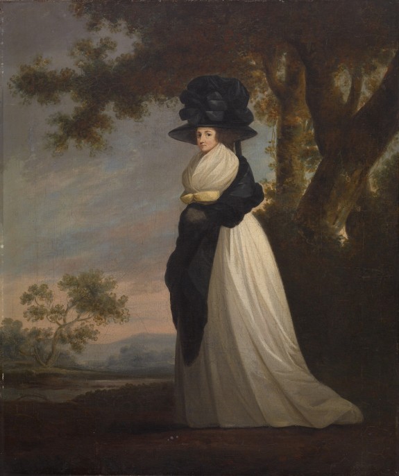 Portrait of a Lady Wearing an Elaborate Hat