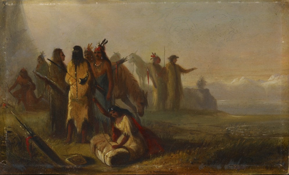Scene of Trappers and Indians
