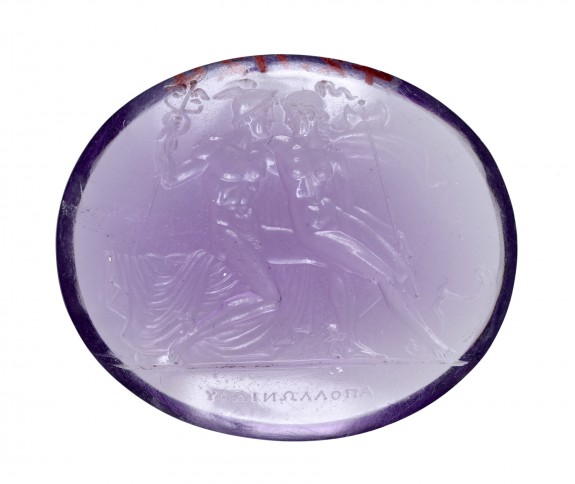 Amethyst Intaglio of Hermes and Herse