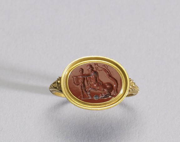 Intaglio with Achilles and Cheiron Set in a Ring