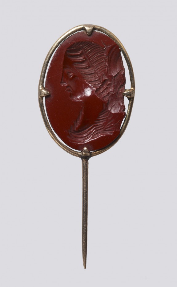 Intaglio with a Bust of a Woman Set in a Pin