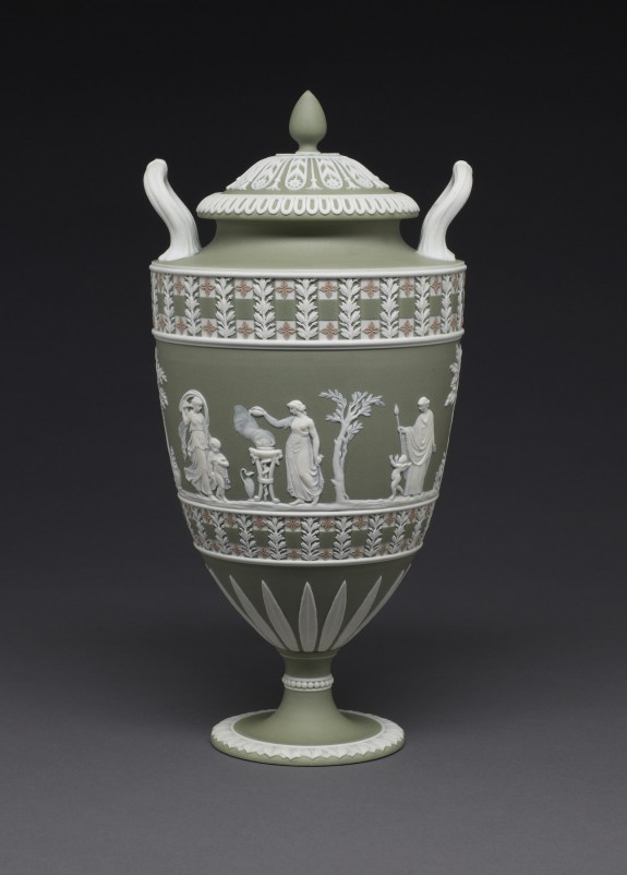 Covered Vase with Women and Children at Sacrifice and Worship