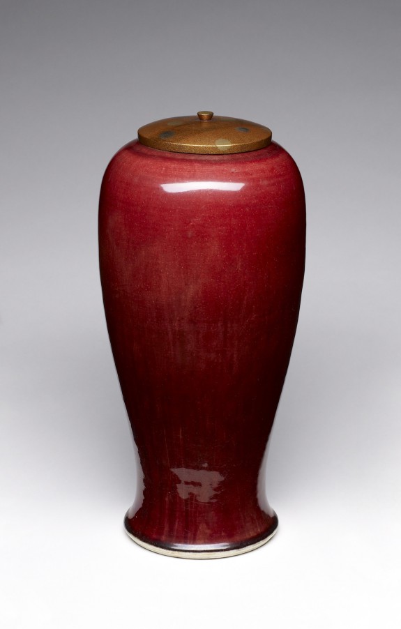 Red Baluster-Shaped Vase