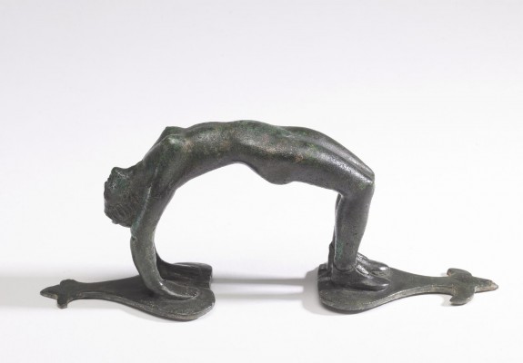 Cista Handle in the Form of a Woman Somersaulting