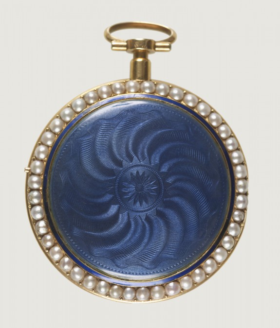 Watch with a Guilloché Case with Pearls