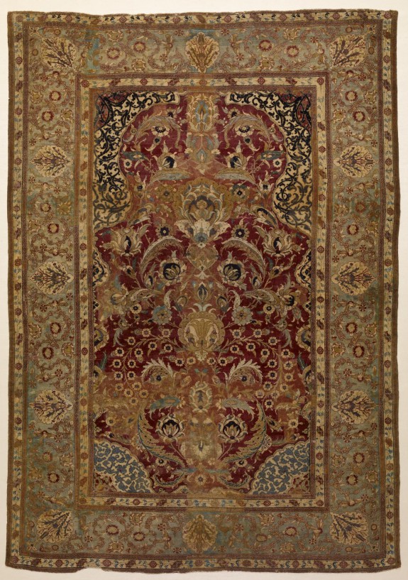 Prayer Rug with Floral and Ornamental Designs