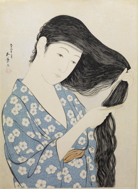 髪梳ける女 (Woman Combing Her Hair)