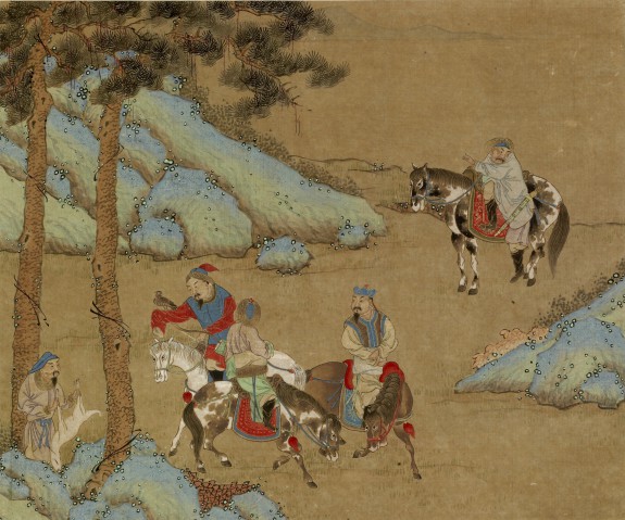 Landscape with Four Men on Horseback and One on Foot