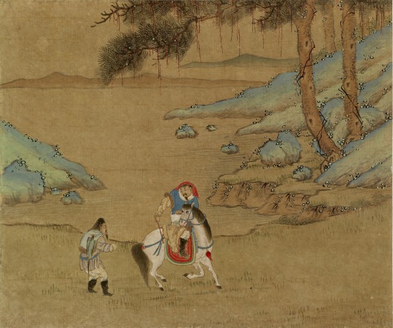 Landscape with Man Following Rider on Horseback