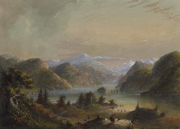 Lake Scene with River Mountain