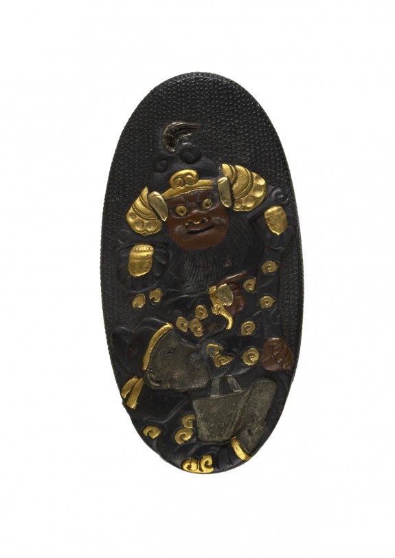 Kashira with a Warrior and Attendant