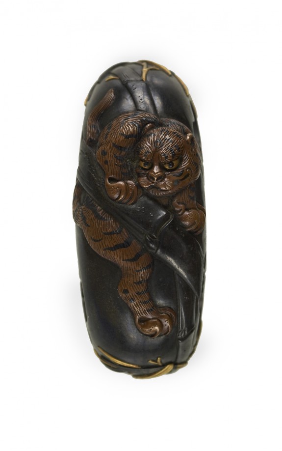 Kashira with a Tiger in Bamboo